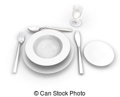 240x195 Table Setting Stock Illustrations Table Setting Clip Art - Place Setting Drawing