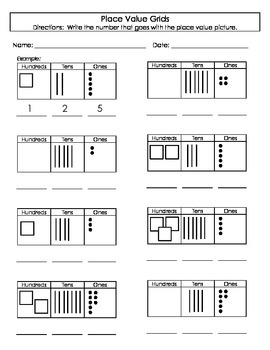 270x350 place value grids - Place Value Drawing