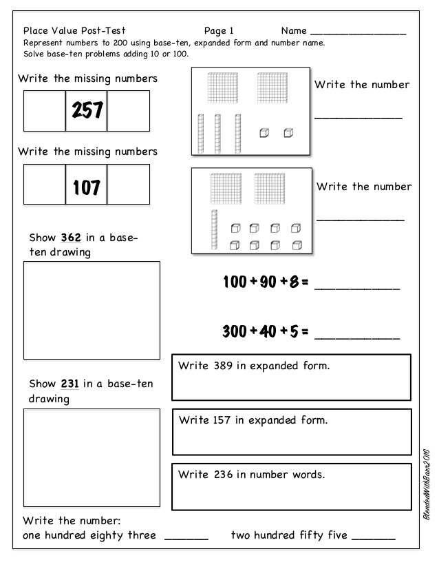 638x826 pretest place value unit - Place Value Drawing