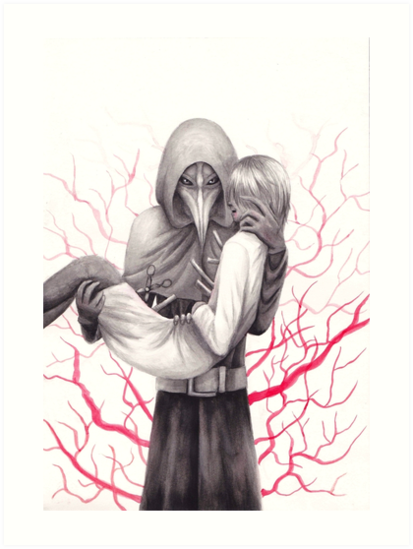 413x549 scp 'plague doctor' art prints - Plague Doctor Drawing