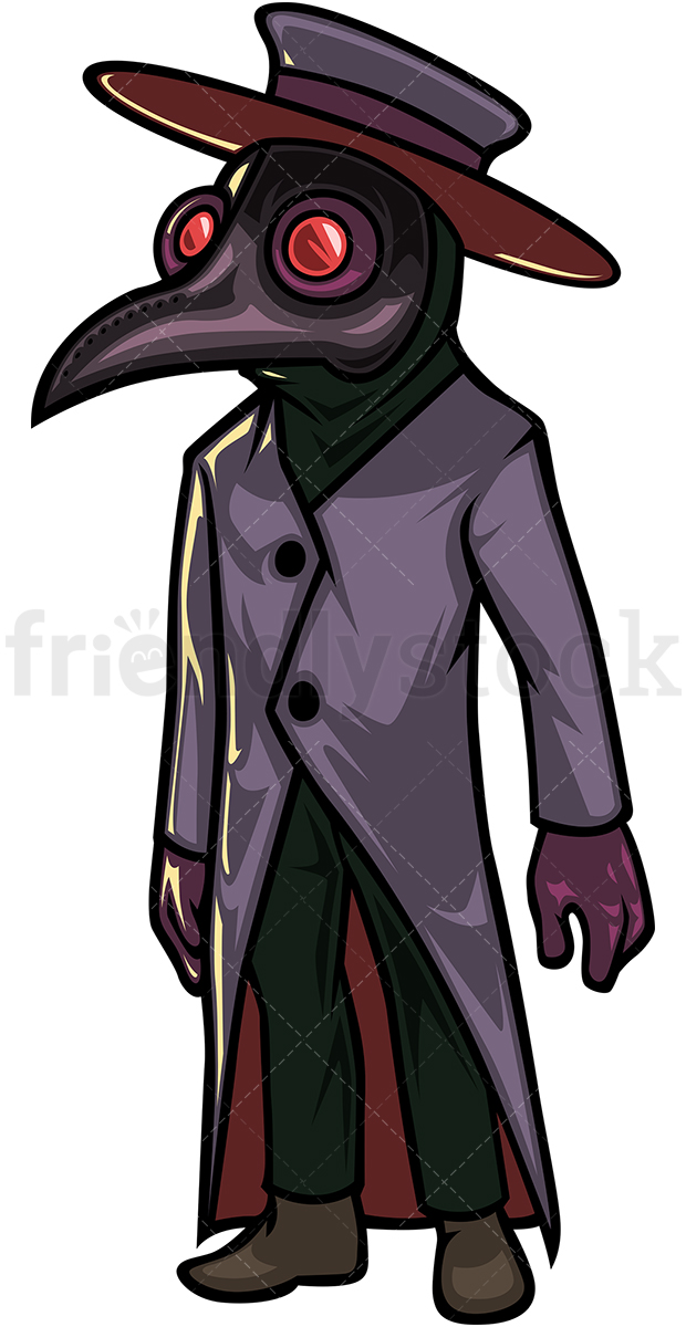 620x1200 halloween plague doctor cartoon clipart vector - Plague Doctor Drawing