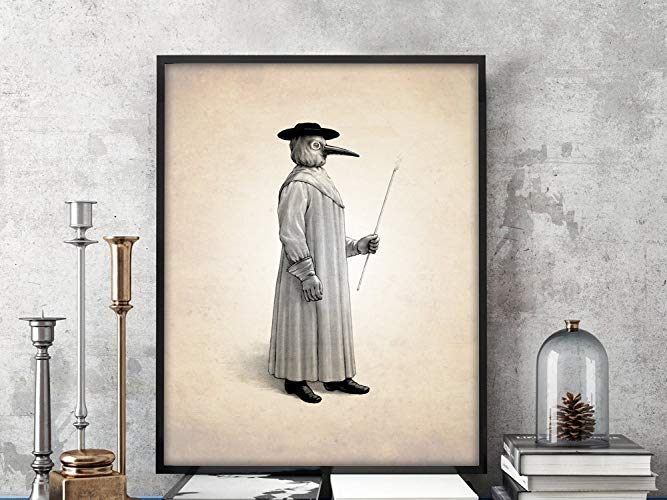 667x500 plague doctor print, plague doctor mask, science art - Plague Mask Drawing