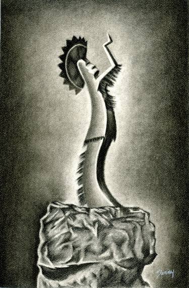 375x573 Keeper Of The Plains Drawing - Plains Drawing