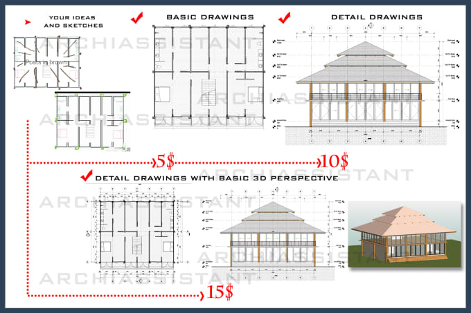 680x453 do architectural drawings floor plan, elevation, section - Plan Elevation Section Drawing