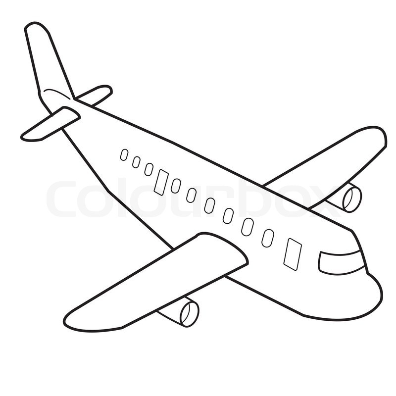800x800 Cartoon Airplane Isolated On White Stock Vector Colourbox - Plane Cartoon Drawing