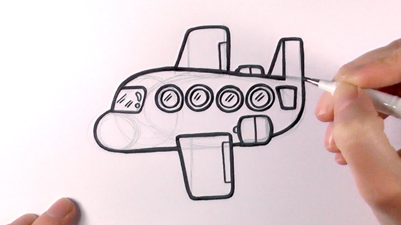 1280x720 how to draw a cartoon plane - Plane Cartoon Drawing