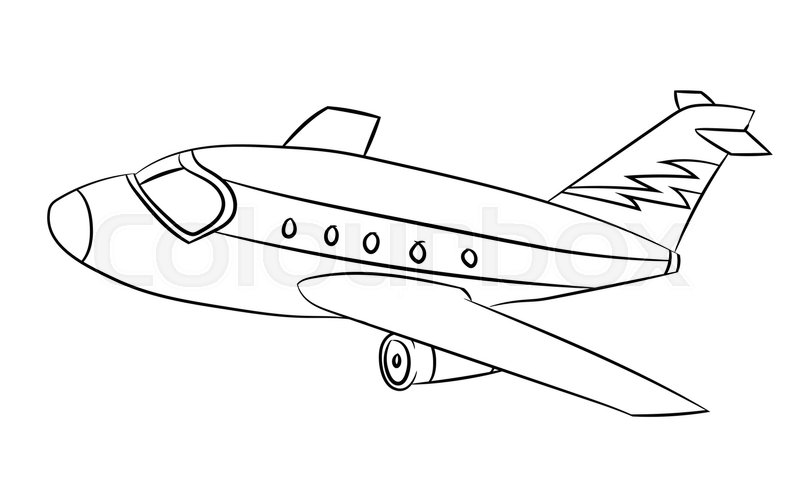 800x498 air plane black and white cartoon stock vector colourbox - Plane Cartoon Drawing