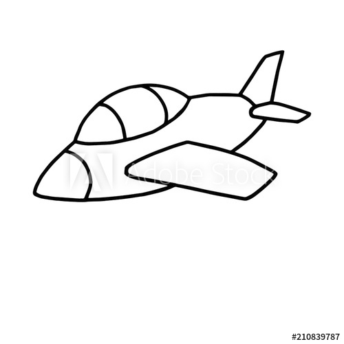 500x500 plane cartoon illustration isolated on white background - Plane Cartoon Drawing