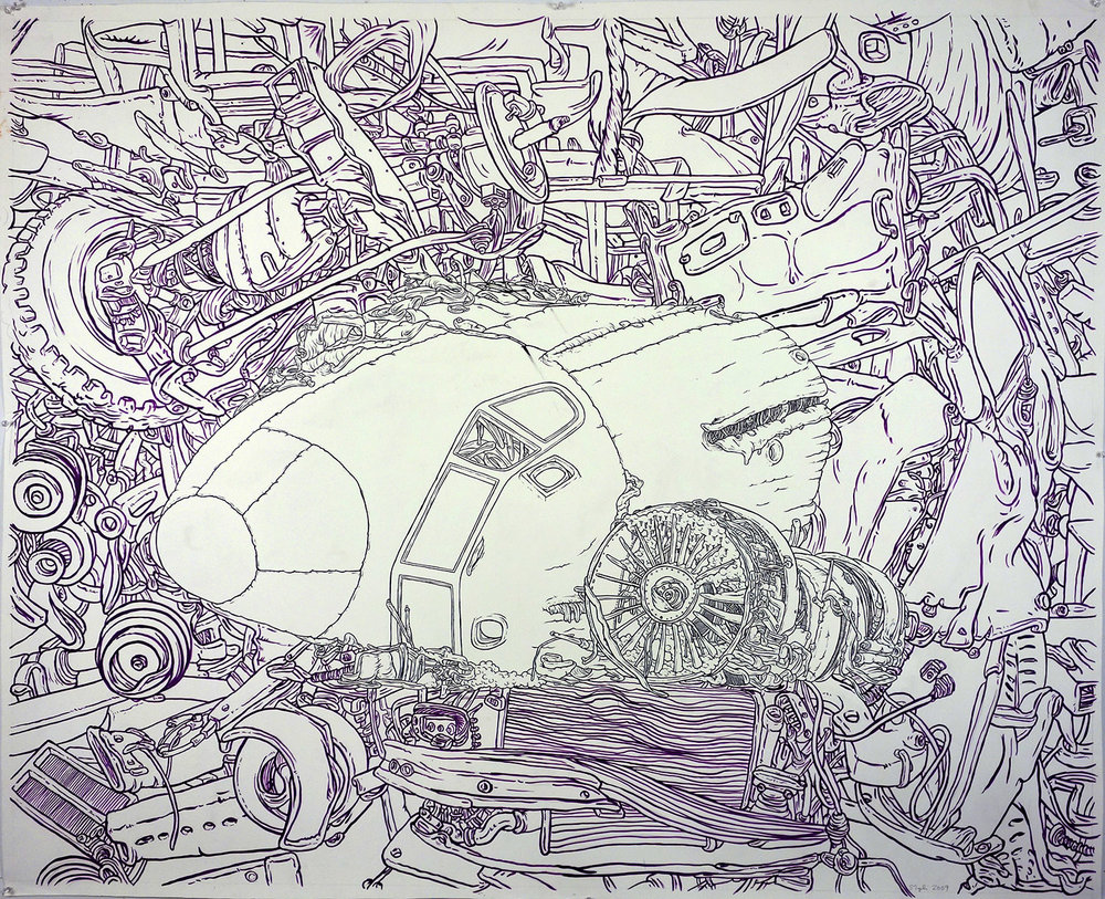 1000x813 Crashes Scott Teplin - Plane Crash Drawing