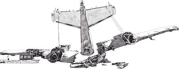 600x233 wreckage from a plane crash - Plane Crash Drawing