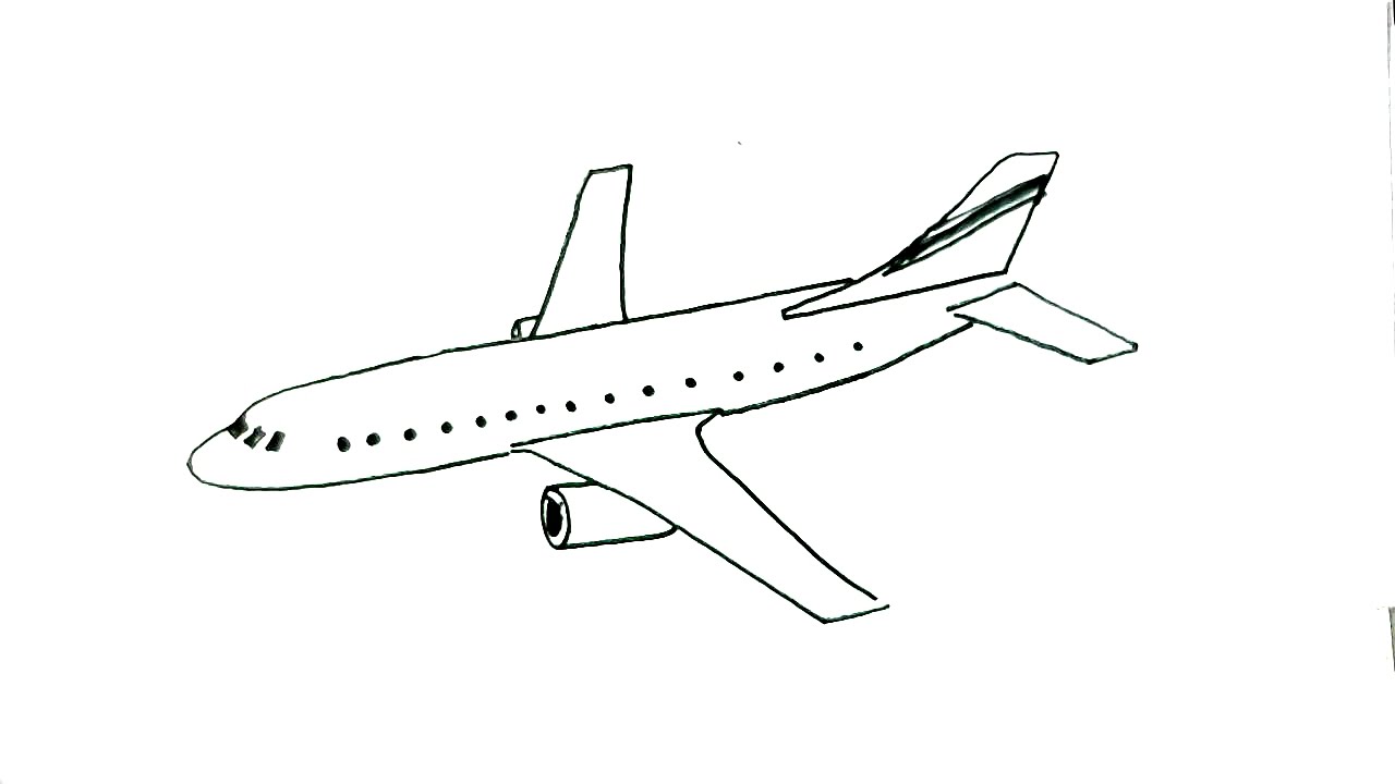 1280x720 How To Draw An Aeroplane In Easy Steps For Children Beginners - Plane Drawing