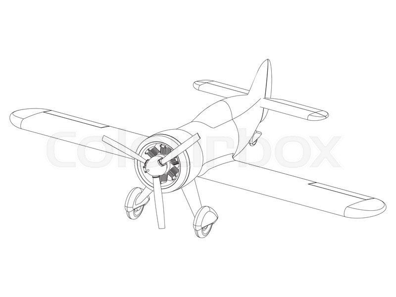 800x600 vector isolated propeller plane stock vector colourbox - Plane Drawing