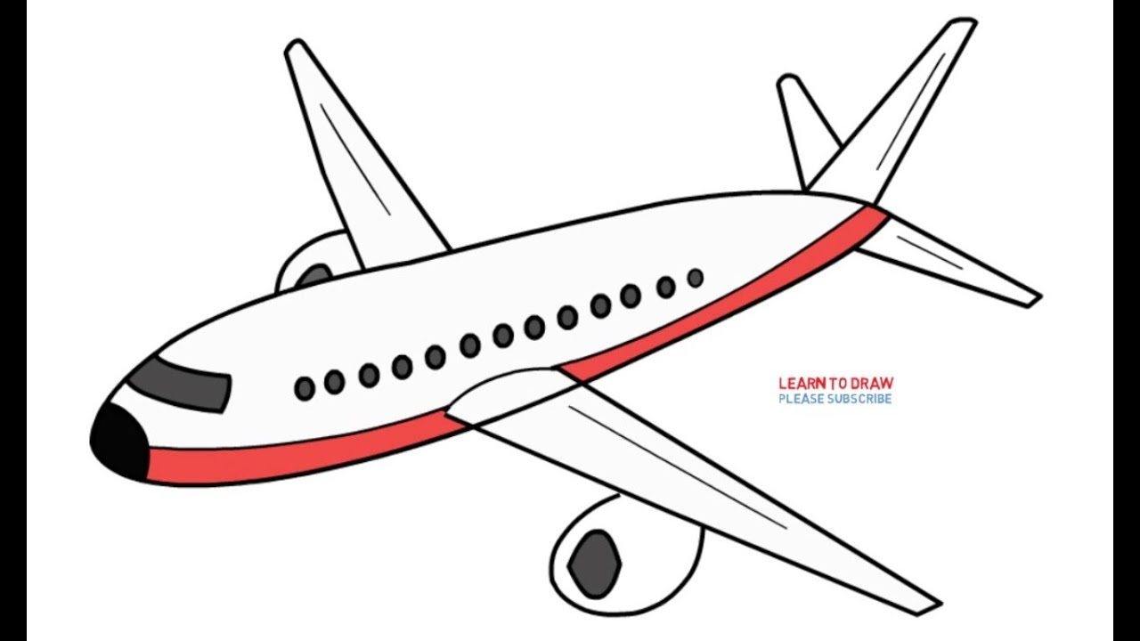 1280x720 How To Draw An Airplane Step - Plane Drawing Easy