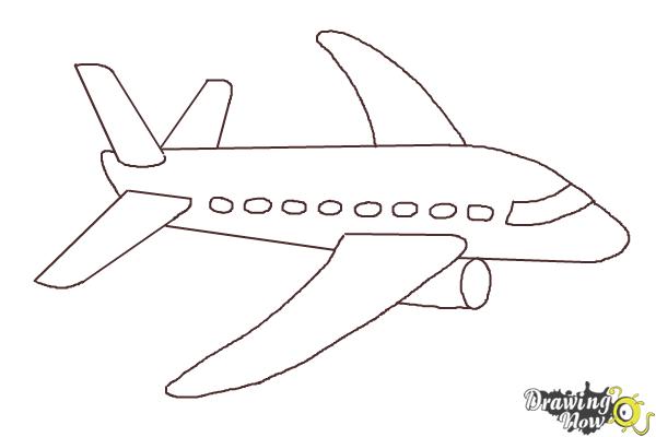 600x400 How To Draw A Simple Airplane - Plane Drawing Easy
