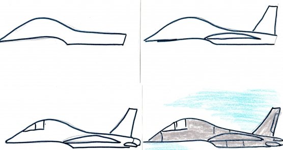 556x295 Pictures For Kids To Draw Step - Plane Drawing For Kids