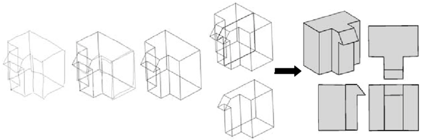 850x282 Input Sketch, A Wire Frame Line Drawing, And Symmetry Plane - Plane Line Drawing