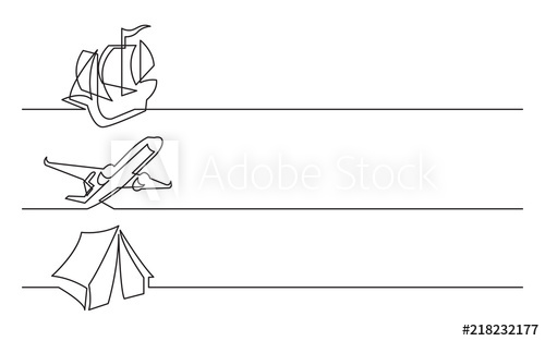 500x313 Banner Design - Plane Line Drawing