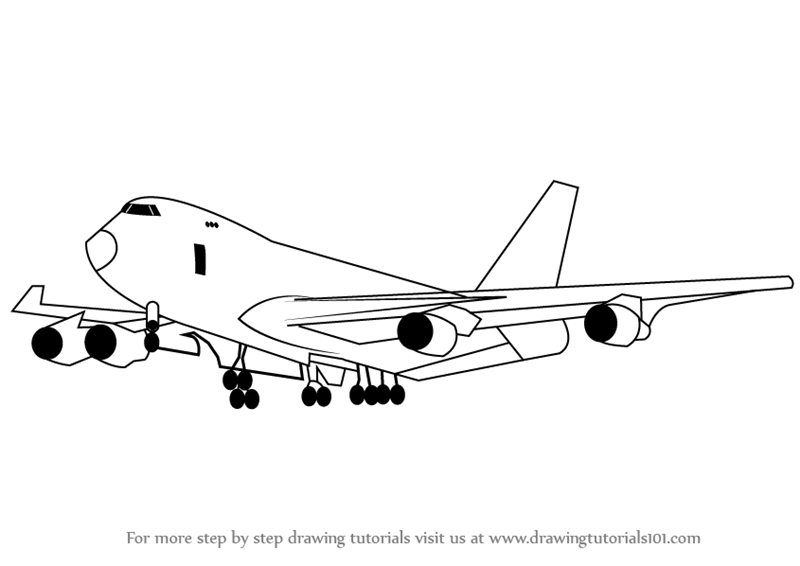 800x566 learn how to draw a boeing - Plane Outline Drawing