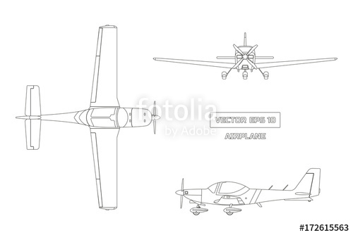 500x334 Outline Drawing Of Airplane On White Background Fast Sport - Plane Outline Drawing