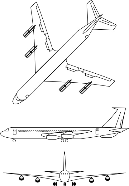 414x596 Airplane Outline Clip Art Free Vector In Open Office Drawing - Plane Outline Drawing