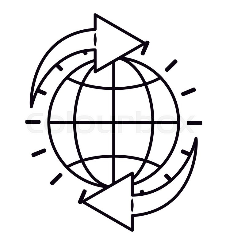 737x800 planet drawing with arrows isolated stock vector colourbox - Planet Drawing