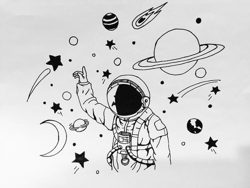 500x376 This Is My Drawing For A Space Twitter Snapchat - Planet Drawing