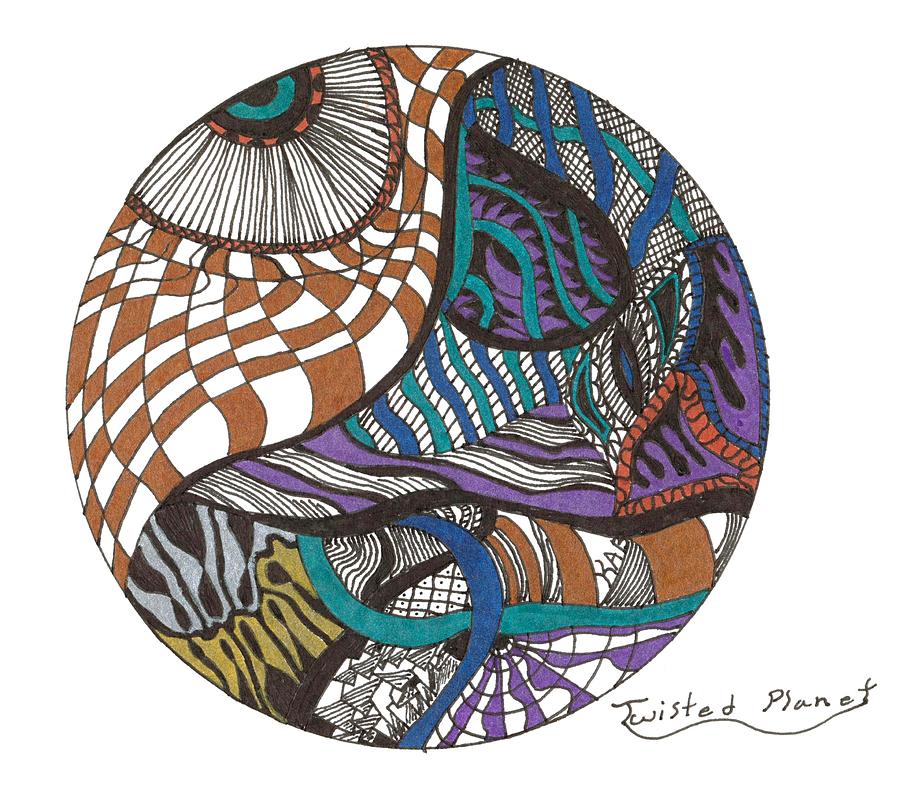 900x793 twisted planet drawing - Planet Drawing