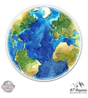 288x320 earth drawing design vinyl sticker - Planet Earth Drawing