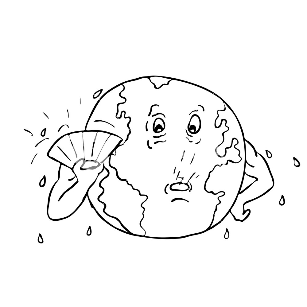 1000x1000 black and white drawing sketch style illustration of the planet - Planet Earth Drawing