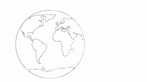 480x270 continuous line drawing of planet earth globe clip - Planet Line Drawing