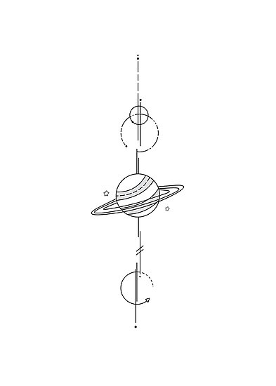 393x550 Planet Geometric Simple Space Line Art Posters - Planet Line Drawing
