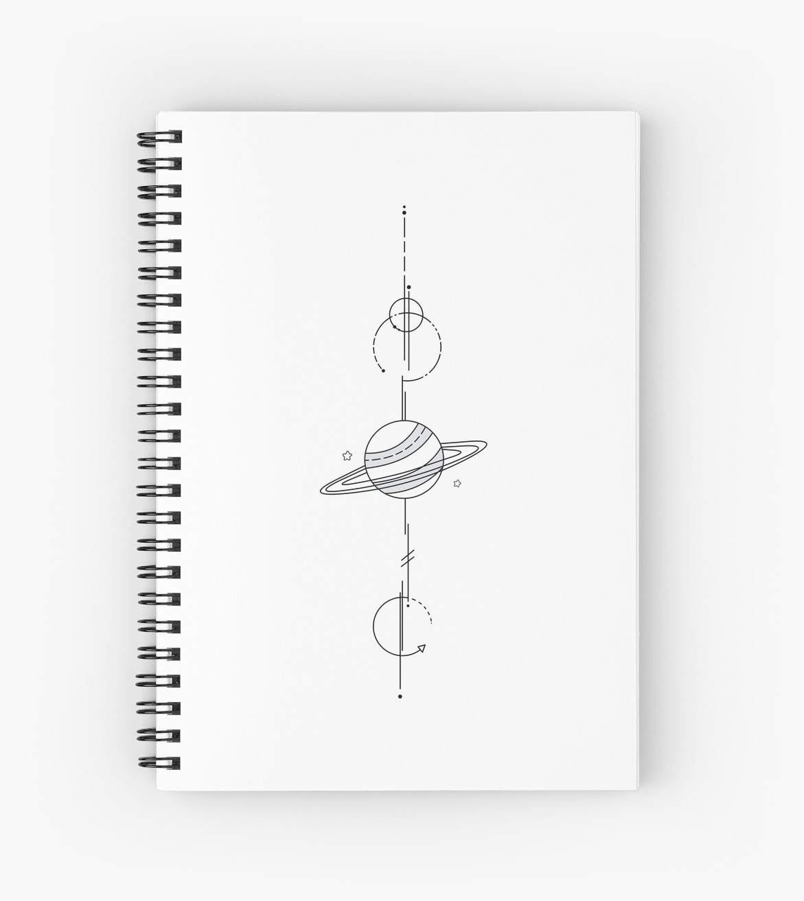 1171x1313 Planet Geometric Simple Space Line Art Spiral Notebooks - Planet Line Drawing