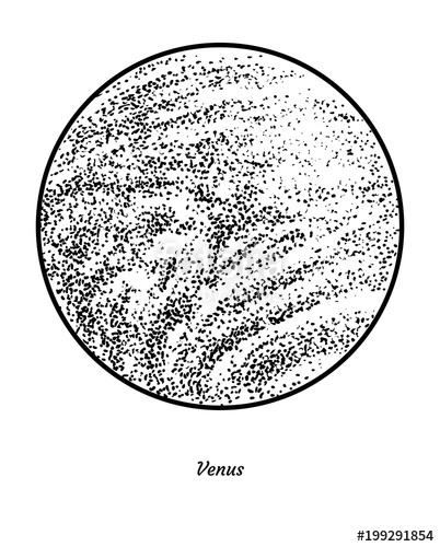 402x500 Planet Venus Illustration, Drawing, Engraving, Ink, Line Art - Planet Line Drawing