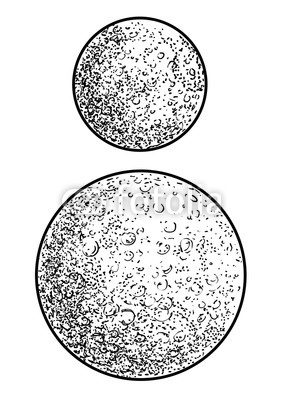283x400 Small Planet, Moon Illustration, Drawing, Engraving, Ink, Line Art - Planet Line Drawing