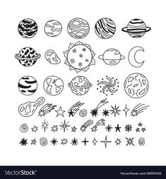 235x254 Different Planet Illustration To Inspire You Tattoos - Planet Line Drawing
