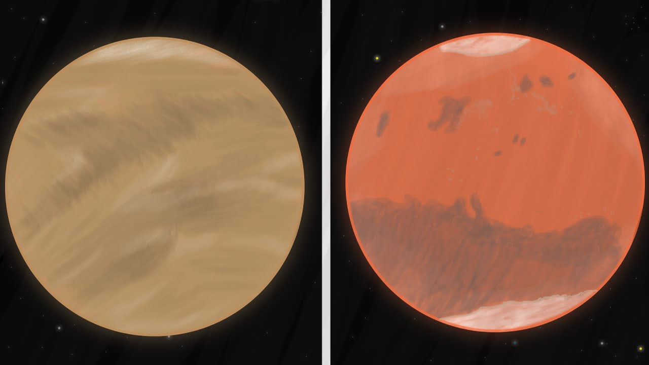 1280x720 drawing mars and venus - Planet Venus Drawing