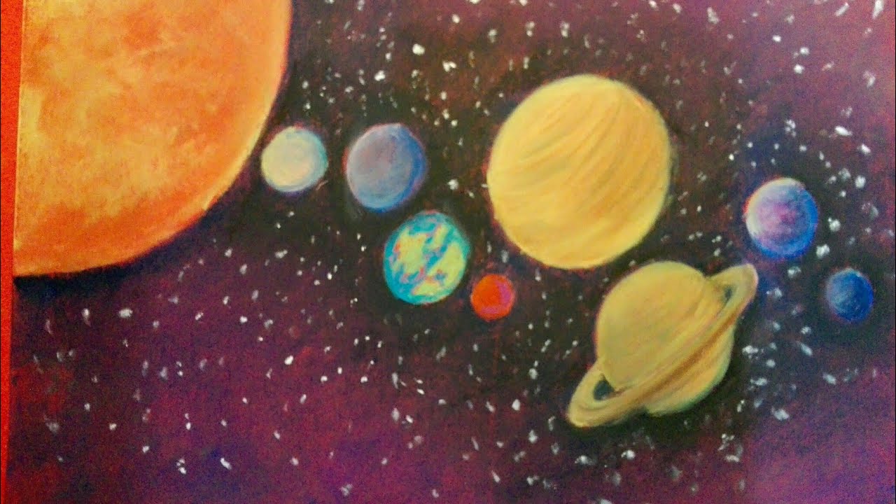  Planets Space Sketch Drawing with simple drawing