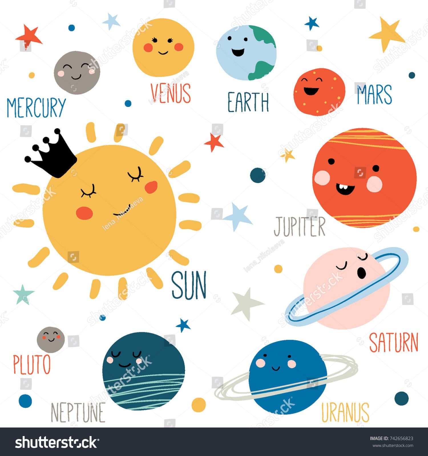 1500x1600 solar system with cute cartoon planets funny universe for kids - Planets Drawing For Kids