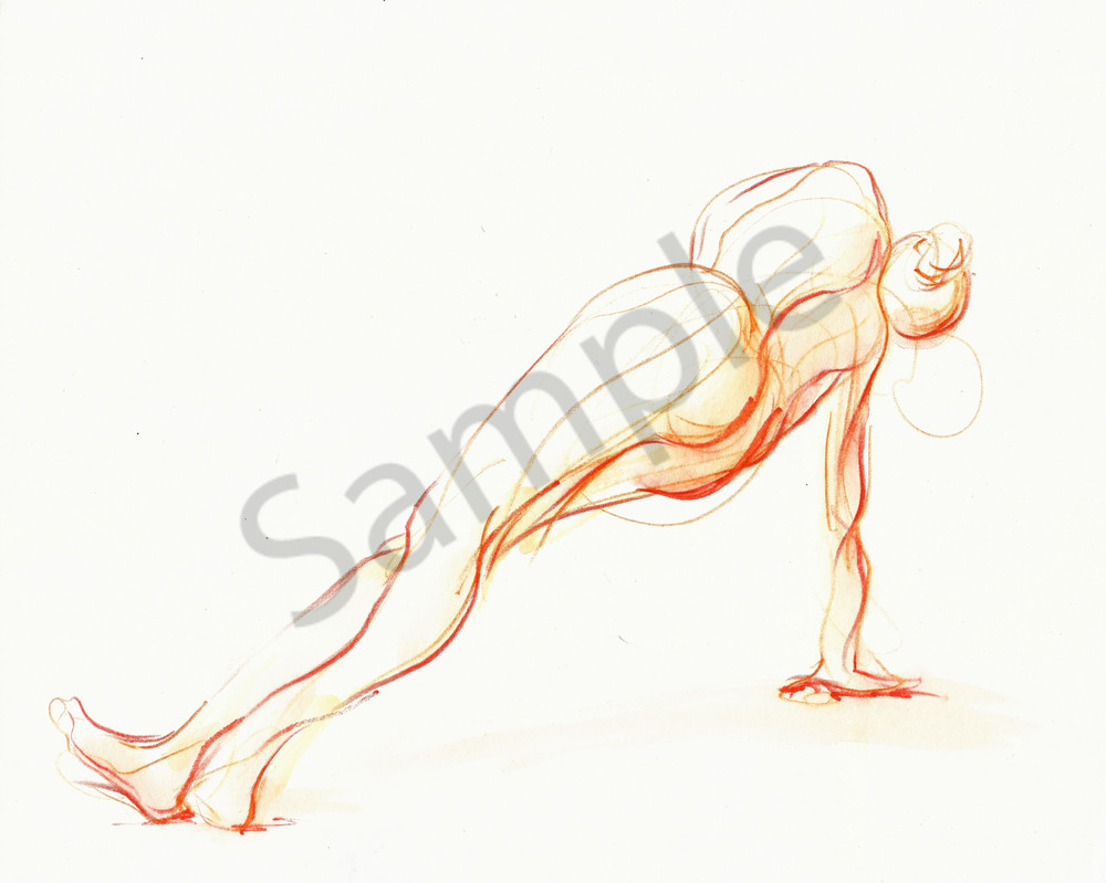 1000x799 side plank yoga pose drawing in orange - Plank Drawing