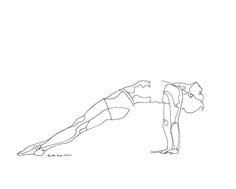 794x635 upward facing plank yoga pose drawing purvottanasana etsy - Plank Drawing