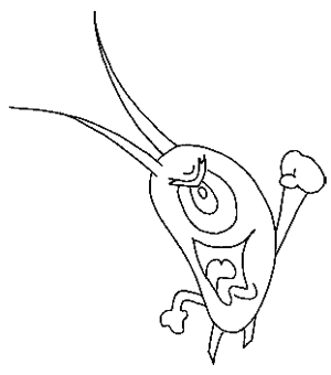 300x340 finished pen drawing how to draw plankton from spongebob - Plankton Drawing