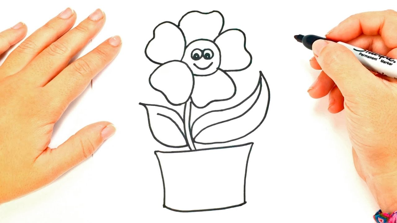 1280x720 how to draw a plant plant easy draw tutorial - Plant Drawing Easy