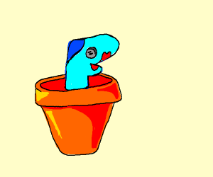 300x250 blue sock puppet in a plant pot drawing - Plant In Pot Drawing