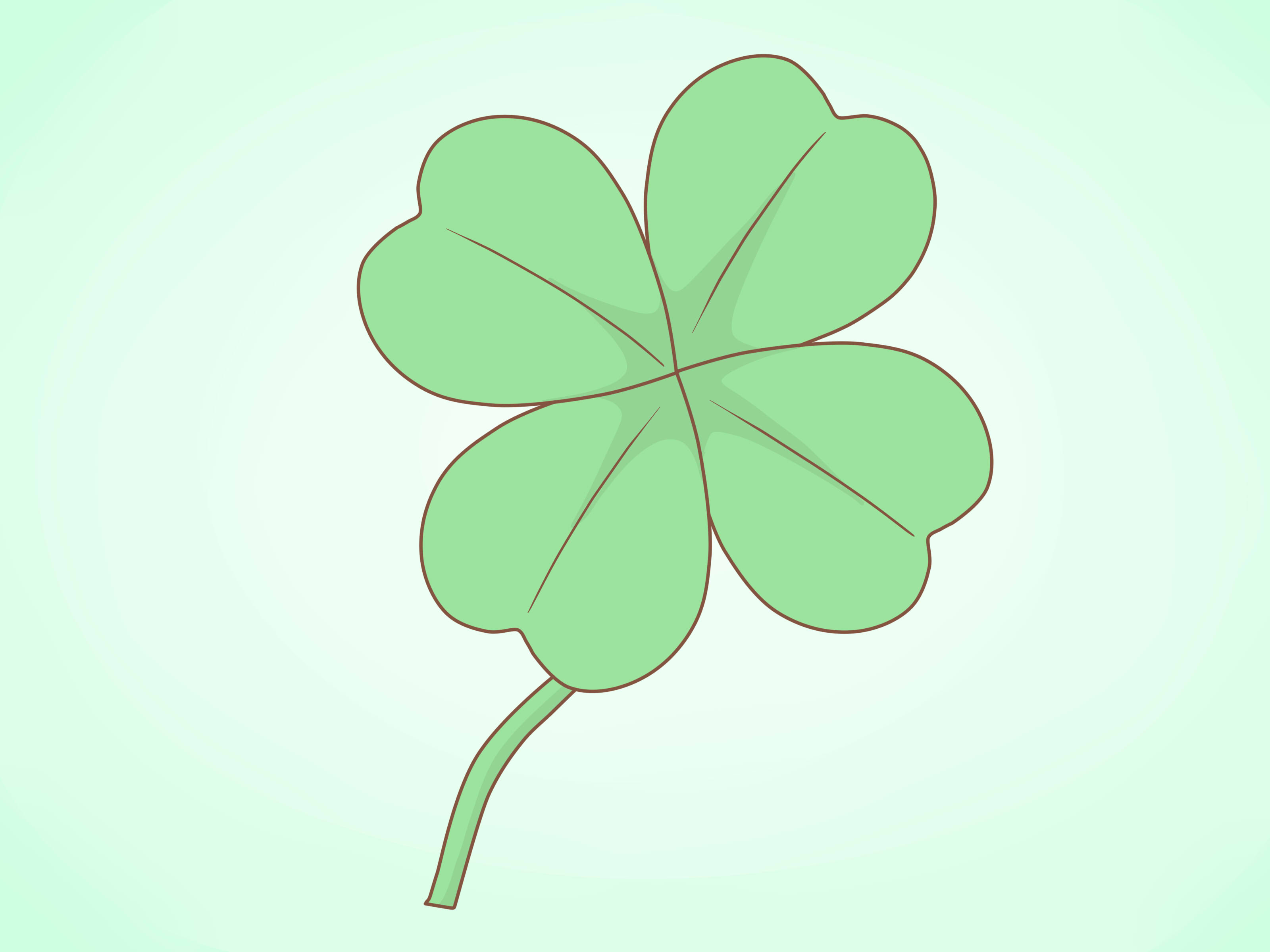 3200x2400 How To Draw A Clover Steps - Plant Leaf Drawing