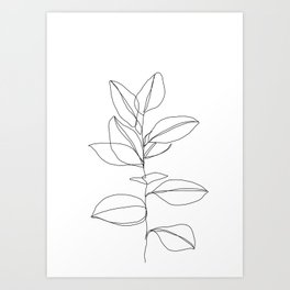 264x264 One Line Art Prints - Plant Line Drawing
