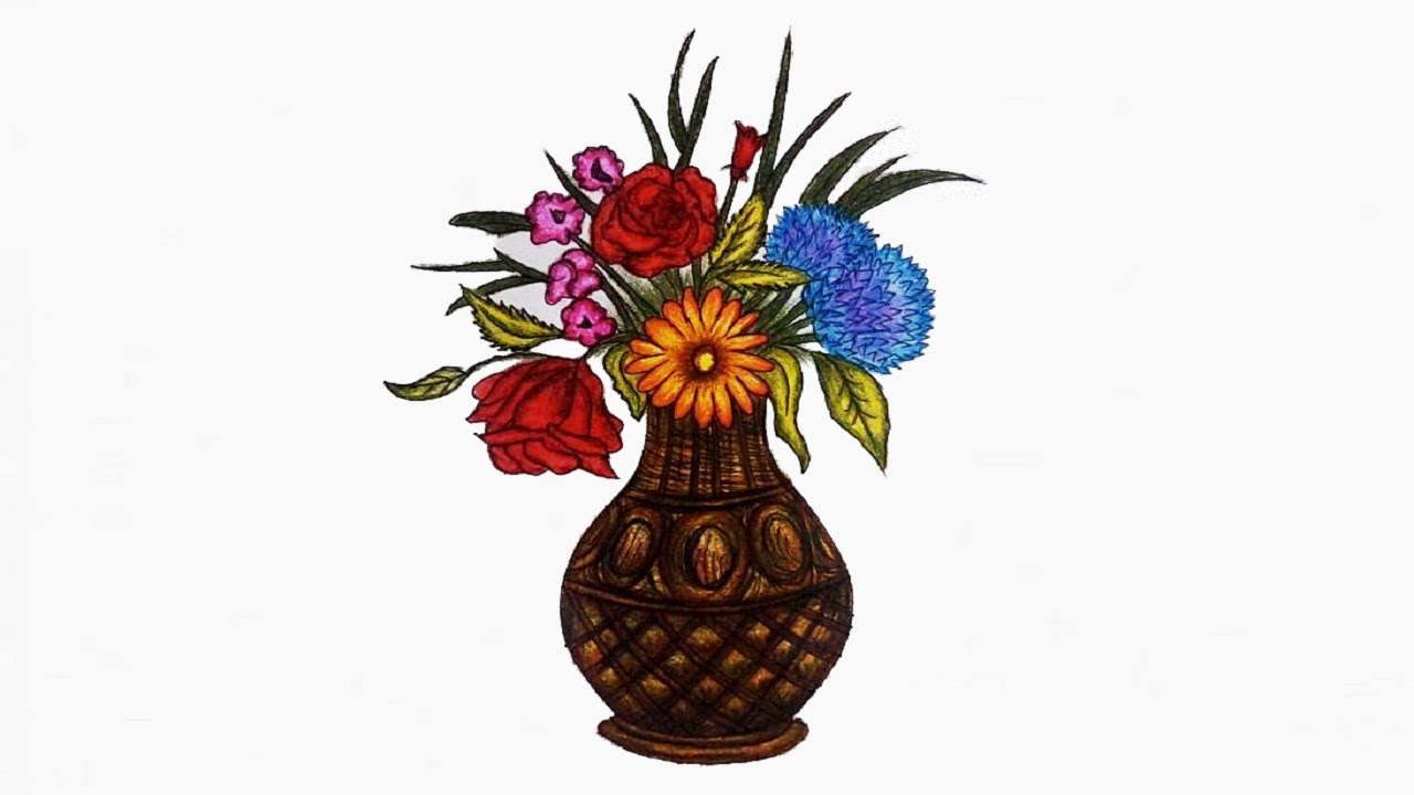 1280x720 How To Draw A Flower Pot Vase Easy - Plant Pot Drawing