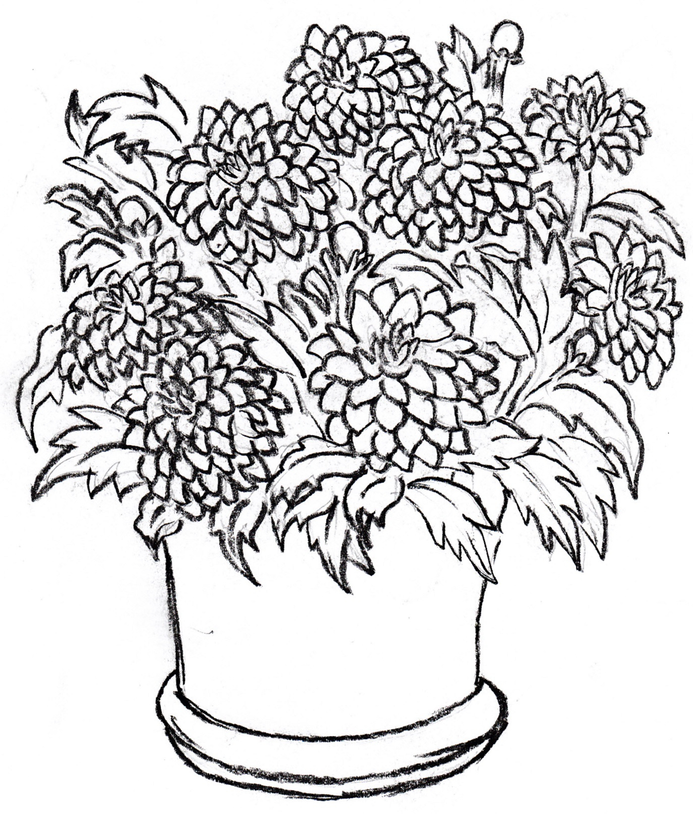 1400x1644 How To Draw A Beautiful Flower Pot - Plant Pot Drawing