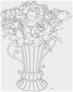 236x294 Vase With Flowers Coloring - Plant Pot Drawing