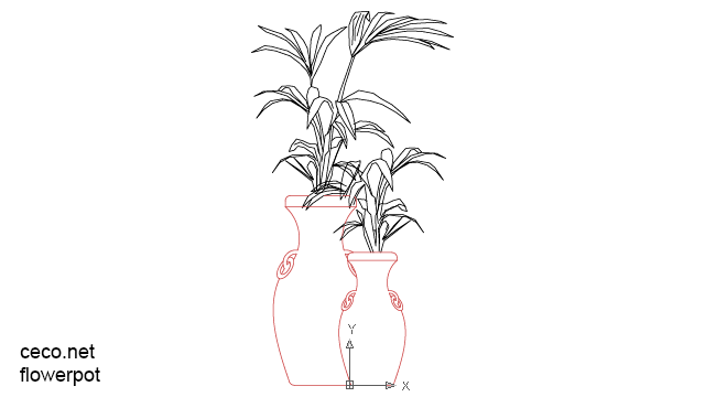 640x360 autocad drawing pottery flower pot dwg - Plant Pot Drawing