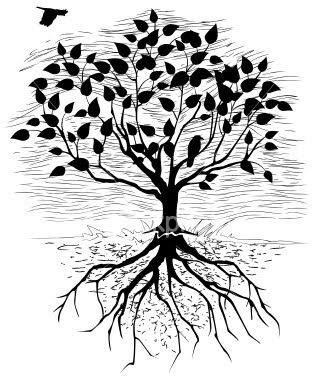 314x380 Simple Tree With Roots Drawing Love The Idea Of Getting A Tree - Plant Roots Drawing